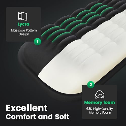 MEKASS Ergonomic Wrist Rest for Keyboard and Mouse, Soft Memory Foam Keyboard Wrist Rest Set with Non-Slip Silicone Base, Easy Typing, Pain Relief, Comfort for Office, Work, Gaming (Light Gray) - style: Light Gray