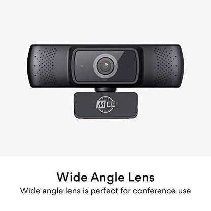 MEE Audio 201W 1080p HD Webcam with Mini Tripod, Wide Angle Lens, Microphone, Autofocus, Low Light Correction for Zoom Video Calling; USB Streaming Web Camera for Computer PC Mac Laptop Desktop - style: 1080p Wide Angle & Tripod