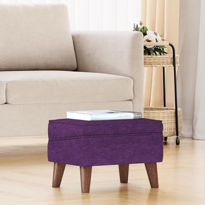 FAGAGA Storage Ottoman, Small Foot Stool Ottoman with Adjustable Lid - color: Purple, size: 11.8"D x 15.8"W x 11.3"H