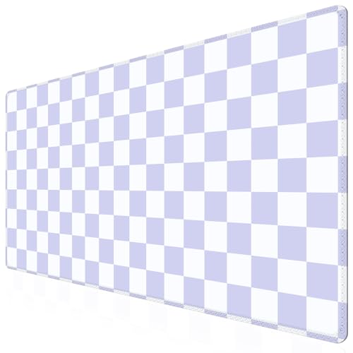 iCasso Desk Pad Mat, Cute Desk Matt for Desktop, Purple Checkered - color: Purple Checkered