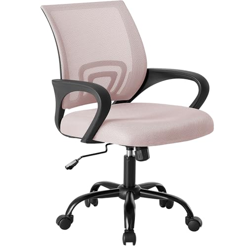 OLIXIS Ergonomic Office Chair, Home Desk Mesh Chairs, Lumbar Support - color: Pink, size: 1