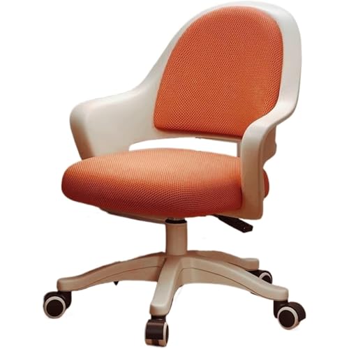 Breathable Mesh Office Chair Adjustable Seat Height Desk Chair Rolling Work Swivel Task Chair Petite Women Makeup Chair (Orange- - color: Orange