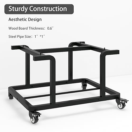 Natwind 2 Tier Laser Printer Stand,24''x20'' Under Desk Printer Cart, Black - color: Black
