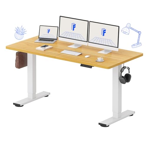 FLEXISPOT 63x24 Inch Electric Standing Desk, Maple | Home Office, Remote Work, Study Space, Laptop & Monitor Setup, Everyday Use, Spliced Desktop - color: Maple, size: 63"x24"