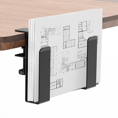 Adjustable Side Laptop Mount, No Drill Desk Storage Organizer, Metal Hanging Notebooks Holder, Punch-Free Clamp for MacBook Pro, Documents with Anti-Scratch Silicone