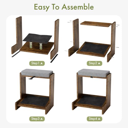 Adjustable Double Step Foot Rest Under Desk - size: Double Layer-With Cushion