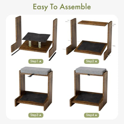 Adjustable Double Step Foot Rest Under Desk - size: Double Layer-With Cushion