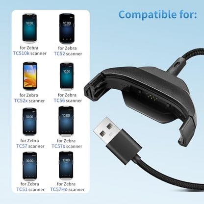 3.3ft TC51 USB Cable for Zebra Scanner Charger Cable TC51 TC510 TC510K TC52