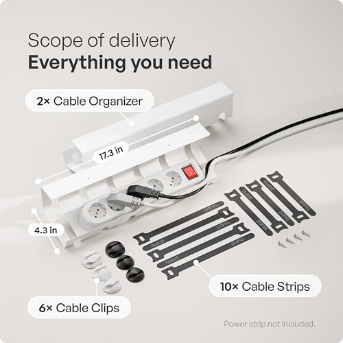 PAMO Cable Management Under Desk, Set of 2 - White - color: White, size: Set of 2