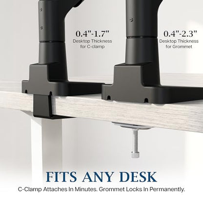 VIVO PRO Heavy Duty, Premium Ultra-Wide Monitor Tension Arm, Up to 57 inch Screens, Holds 59.4 lbs, Desk Mount Monitor Stand for Ultrawides, Black, PRO-ST157B - color: Black
