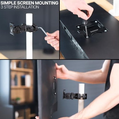 VIVO Black Pole Bracket Monitor Mount for 17-32 in Screen, MOUNT-POLE01