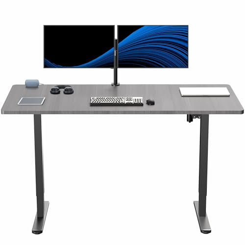 VIVO Dark Gray 60 x 30 in Standing Desk, DESK-KIT-0B6G - color: Dark Gray Top / Black Frame, size: 60 x 30 inch