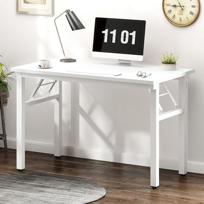 Need Small Folding Computer Desk, 39.4 Inch Writing Table, White - color: White, size: 39.4 inches