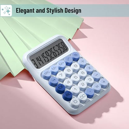 Mr. Pen- Mechanical Switch Calculator, 12 Digit Large LCD Display | Sky Blue with Big Buttons, Mechanical Switch Calculator for Home, School, Office - color: Twilight