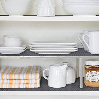 Kitchen Shelf Liner Drawer Liners, 11.8"W x 78.7"L Non Adhesive Cabinet Mat | EVA Material, Waterproof, Easy to Cut, Shelf Drawer Liners Kitchen Cabinets Cupboard liner Pantry Refrigerator - color: Diagonal Pattern Gray, size: 11.8"W x 78.7"L