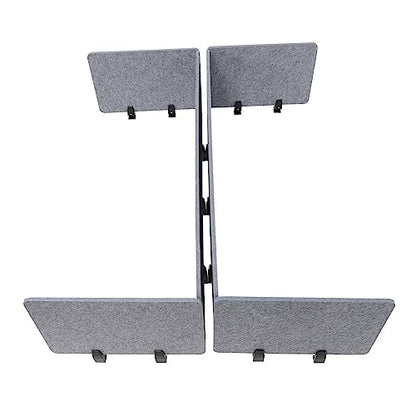 Acoustic Freestanding Privacy Partition 2PCS 47.25" x 16", 4PCS 23.6" x 16" Gray Desk Panels Noise Reducing Freestanding Desk Partitions Privacy Panels Sound Absorbing Cubicle Desk Divider