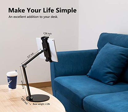iPad Stand for Desk, Surface Pro Holder, Multi-Angle Adjustable Tablet Stand Holder for 4.7''- 13'' Screen Microsoft Surface Series, iPad Series,Samsung Galaxy Tabs,Amazon Kindle Fire, Etc. (Black) - color: Black