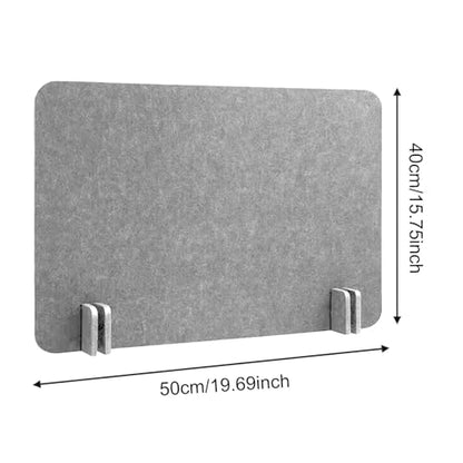 Acoustic Desk Divider Privacy Panel Freestanding Felt Table Divider Desk Partition for Student Study Reception Area Office, Light Gray 40x50 cm