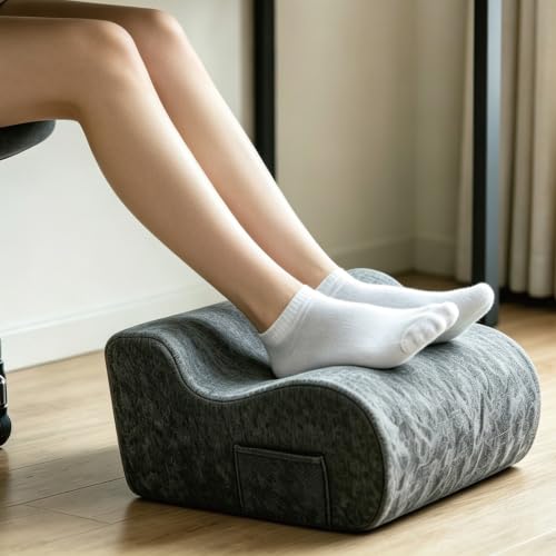 Foot Rest for Under Desk at Work (Dark Gray, 001) | – Foot Stool for Under Desk, Office Chair & Gaming Chair – Ergonomic Footrest for Back & Hip Fatigue - color: Dark Gray, size: 001