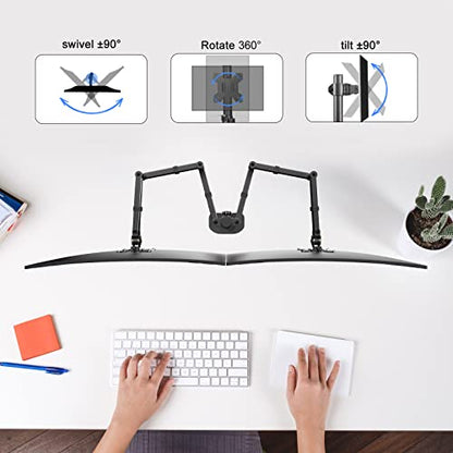 Pholiten Dual Long Monitor Stand Desk Mount for 13-32" Screen - style: dual arm