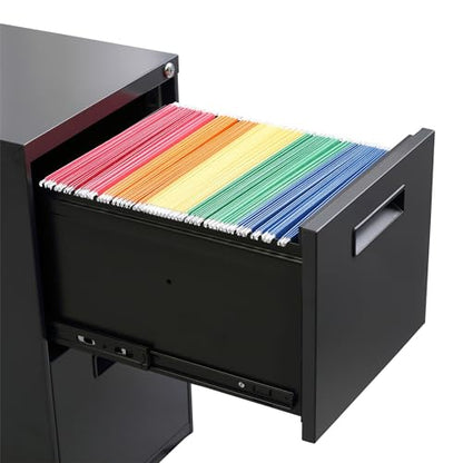 Alera PA54-2820CH Two-Drawer Metal Pedestal File 16w x 19-1/2d x 28-1/2h Charcoal, Charcoal