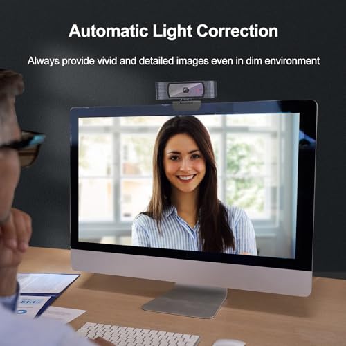 Angetube 1080P Streaming Camera，Computer PC Camera with Privacy Cover | 2 Mics, Plug & Play, USB C Adapter,Student Webcam for Teams/Meeting/Online Class, College Dorm Back to School Essential