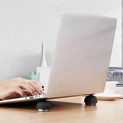 Mikikit Laptop Riser and Cooling Stand for Office Desk, Universal Black Laptop Support with Elevated Ventilated Design for Improved Airflow and Ergonomic Use