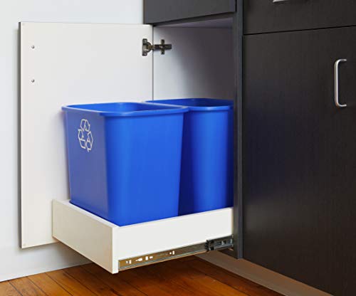 United Solutions 7.7 Gallon Recycling Wastebasket, Blue, Under Desk - color: Blue, size: 30.8 Qt - 1 Pack