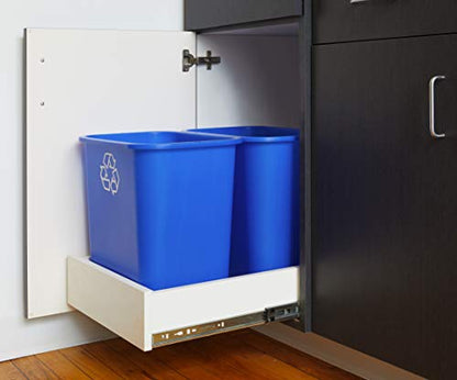 United Solutions 7.7 Gallon Recycling Wastebasket, Blue, Under Desk - color: Blue, size: 30.8 Qt - 1 Pack