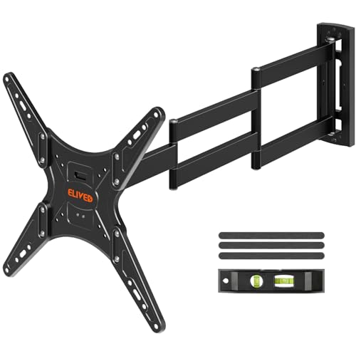 ELIVED Outdoor Long Arm TV Mount for 26-65" TVs, Max VESA 400x400, 77 lbs. | 37.4in long extension, weatherproof full motion bracket, swivel & tilt for patio outdoor televisions - size: Outdoor Arm: 37.4"