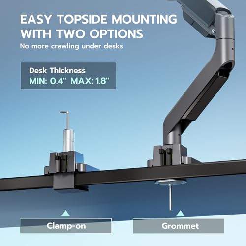 Heavy Duty Single Monitor Mount for 13"-49" Curved Screens with USB, Gray - color: Grey, style: with USB