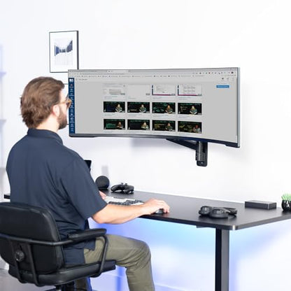 VIVO Black Ultrawide Monitor Wall Mount for up to 57 in Screens, MOUNT-G57 | TV and Monitor Arm, VESA Wall Mount, Designed for Samsung Odyssey Ark, Neo G9, ViewFinity S9, and More, Holds 59.4 lbs - size: Up to 57", style: Single Mount