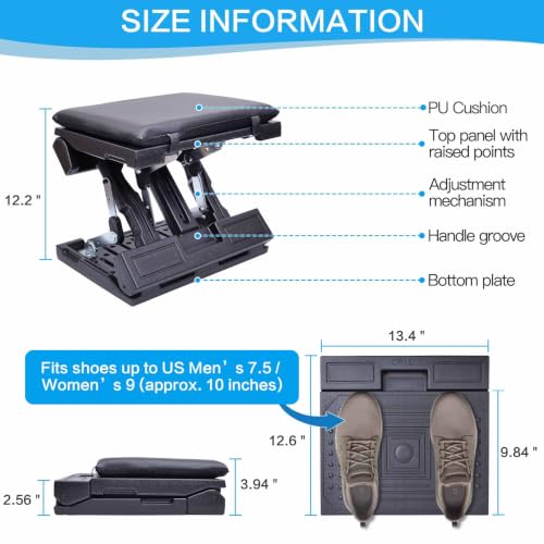 Adjustable Foot Rest Under Desk for Office,Home, Gaming & Study - color: Black, size: Large
