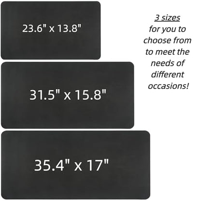Desk Pad Mat PU Leather Waterproof Non Slip (Black 23.6" x 13.7") | For Office Computers Keyboard Mouse Desktop Protector - size: 23.6" x 13.8"