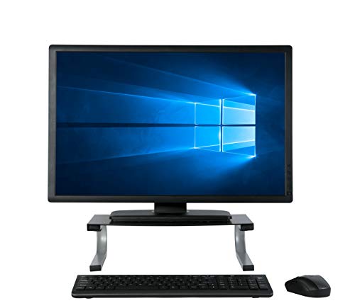 Allsop Redmond Monitor Stand, Holds 40 lbs with Keyboard Storage Space - Black (29248) - style: Monitor Stand