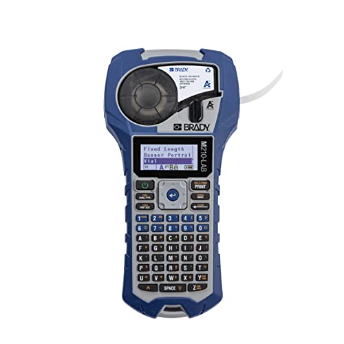 Brady M210-LAB Portable Label Printer, Blue/Gray, 9.5 in H x 4.5 in W x 2.5 in D - style: M210-Lab