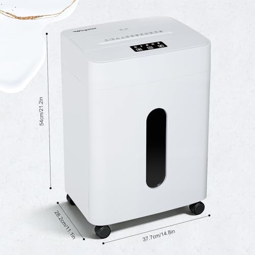Wingwise Ultra Low Noise 42dB Paper Shredder for Home Office | 15 Sheets, P-4, 30 Mins Runtime, 6.6 gal, Corss Cut, Shreds CDs & Credit Cards