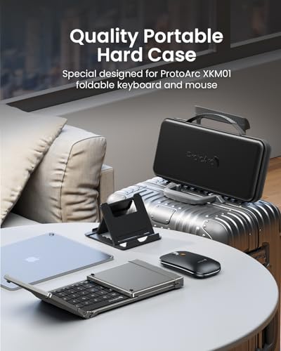 ProtoArc XKM01 Full-Size Foldable Keyboard Mouse Combo for Travel, Gray - color: Black Gray