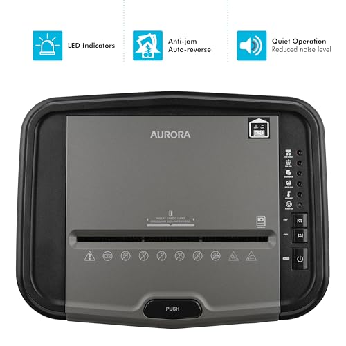 Aurora High Security 120-Sheet Auto Feed Micro-Cut Paper and Credit Card Shredder with 5 Gallon Pullout Basket / 60 Minutes/Security Level P-5 - style: 120-Sheet Auto Feed MicroCut / P5