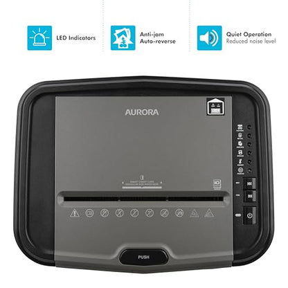 Aurora High Security 120-Sheet Auto Feed Micro-Cut Paper and Credit Card Shredder with 5 Gallon Pullout Basket / 60 Minutes/Security Level P-5 - style: 120-Sheet Auto Feed MicroCut / P5