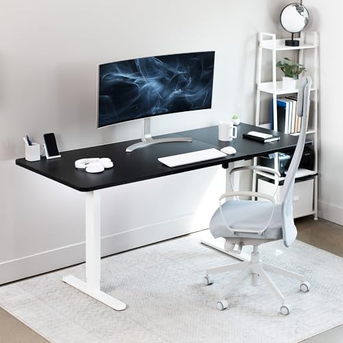 VIVO Black 71 x 30 in Standing Desk, DESK-KIT-0W7B - color: Black Top / White Frame, size: 71 x 30 inch