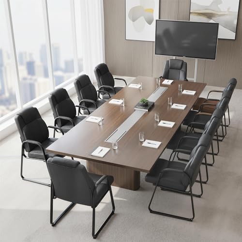 Okeysen Big & Tall Waiting Room Chairs Set of 4, PU Leather Reception Guest Chair with Padded Arm Rest, Office Desk Chair with Sled Base No Wheels, for Office Meeting, Conference Room, Lobby, 500lb - color: Black, size: Set of 4