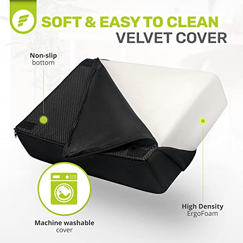 ErgoFoam XL Foot Rest for Under Desk at Work for Stools & High Chairs Chiropractor-Endorsed 2in1 Adjustable Under Desk Footrest Ergonomic High-Density Compression-Resistant Foam Nonslip Foot Rest - size: Extra Large