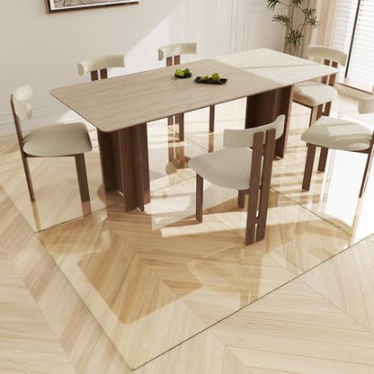 Koonmi Tempered Glass Chair Mat 50"x65" - Premium Office Chair Mat for Hardwood Floors & Low-Pile Carpet with 4 Non-Slip Pads - Thick Scratch-Resistant Surface - size: 50*65