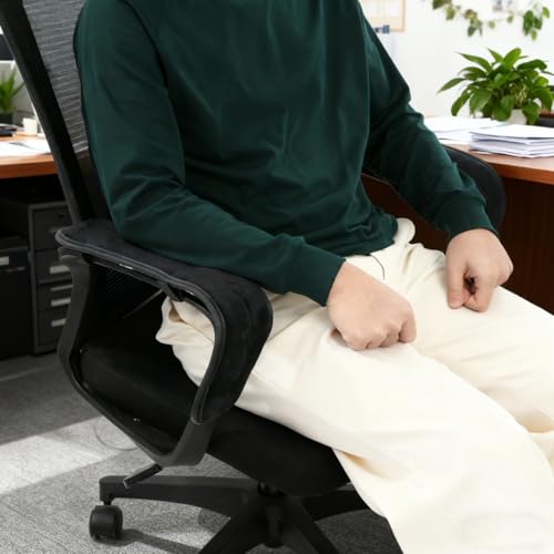 SEWACC 1 Pair Office Chair Armrest Pads, Elastic Arm Rest Covers for Desk Chair, 17.71 x 3.93 Inch - color: Black