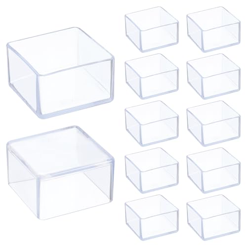 uxcell 12 Pcs Silicone Chair Leg Floor Protectors 2 x 2 Inch Non-Slip Chair Leg Caps Covers, Square Furniture Leg Protectors for Hardwood Floors Reduce Noise and Scratches, Clear - size: 2 x 2 Inch