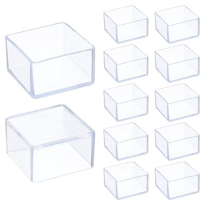 uxcell 12 Pcs Silicone Chair Leg Floor Protectors 2 x 2 Inch Non-Slip Chair Leg Caps Covers, Square Furniture Leg Protectors for Hardwood Floors Reduce Noise and Scratches, Clear - size: 2 x 2 Inch