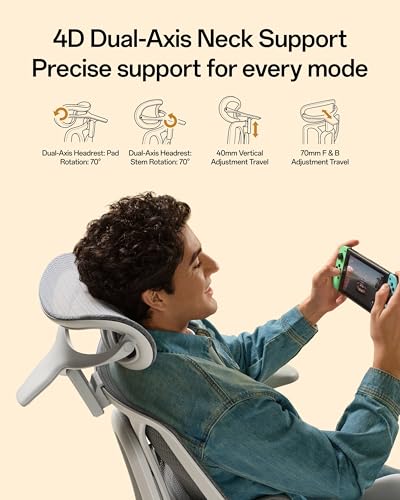Hbada E3 Air 2026 Ergonomic Office Chair, 3-Zone Lumbar Support, Comfy Home Office Chair with Auto Recline, 4D Headrest & Armrests, 140° Tilt for Work & Relax, Grey with Footrest - color: Ash Gray