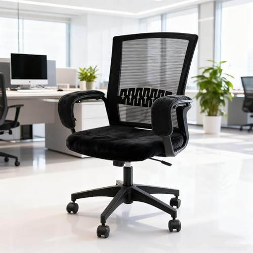 Office Chair Armrest Pads 45x10cm Pair with Elastic Band, Non-Slip Comfortable Armrest Covers for Computer, Gaming, and Wheelchairs