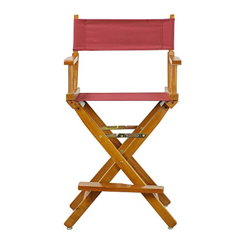 Casual Home 24" Director's Chair Honey Oak Frame-Burgundy Canvas - color: Honey Oak Frame/Burgundy Canvas, size: 24" - Counter Height, style: Honey Oak Frame